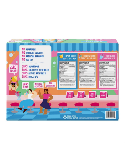 Cove Soda Zero Sugar, Prebiotic Variety Pack, 24 pack.-Lemon-Rainbow-Pink slush